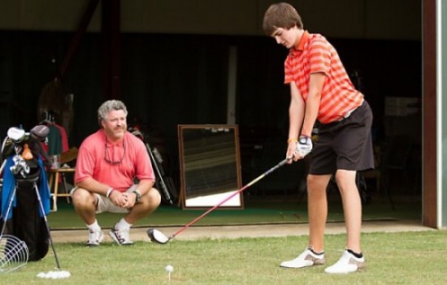 In the swing of things: Golfer looks to father for guidance