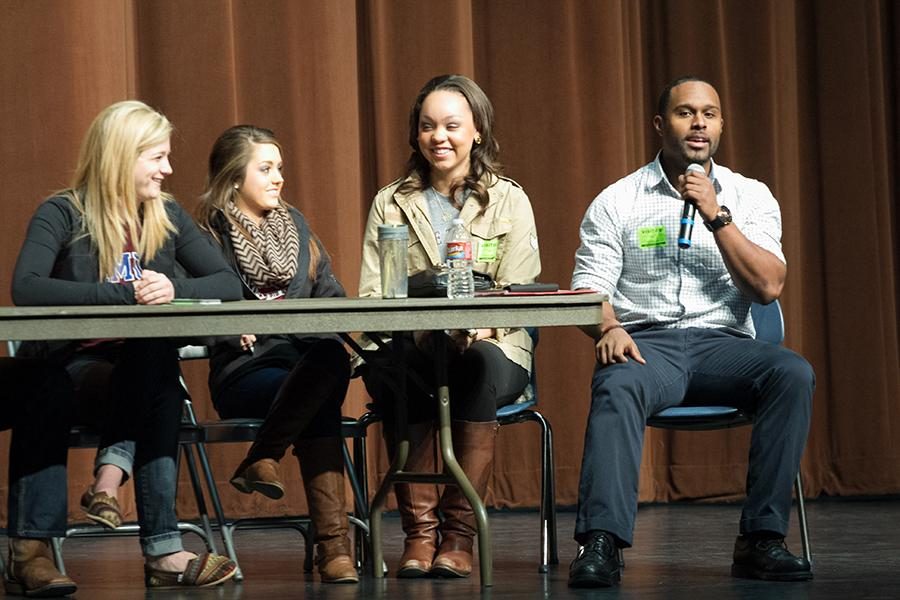 Harvard+University+senior%2C+Carlton+Bailey%2C+shares+his+college+experience+with+current+THS+students.