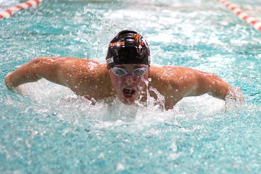 Norton competes in the Fly during the Oct. 18 swim meet at Texarkana Colleges Pinkerton Center