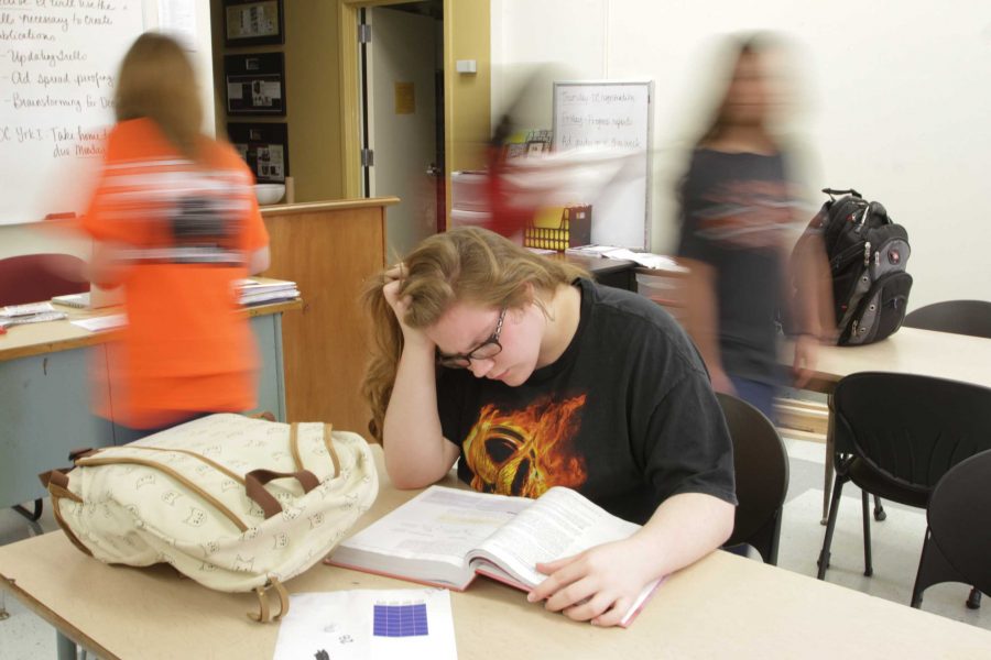 Junior Logan Smith feels the world revolving, spinning out of control as she bares the stress of school and grades.