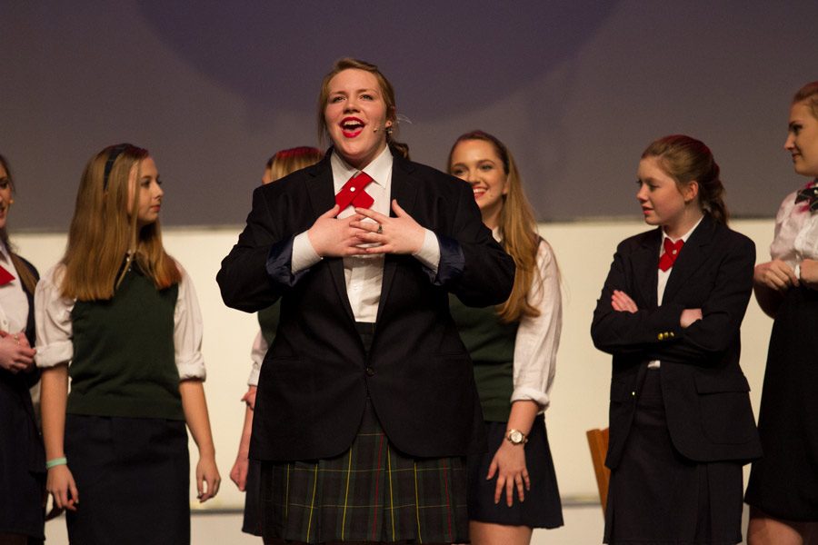 Senior Logan Smith rehearses for the musical Emma. Smith will play the lead role of Emma.