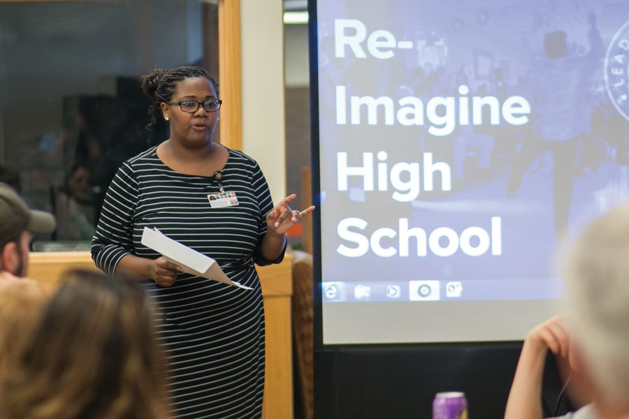 DREAM instructor Brittney Brookes explains to students the goals and benefits of the program. Members will begin to ready themselves for opportunities after they graduate.