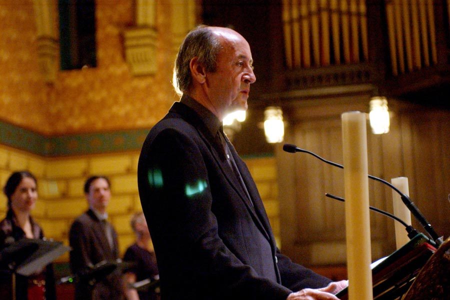  Poet Laureate of the United States Billy Collins speaks at the 90th anniversary celebration of Poetry magazine at St. James Episcopal Cathedral in Chicago, Illinois. Photo by Charles Cherney, via MCT Campus.