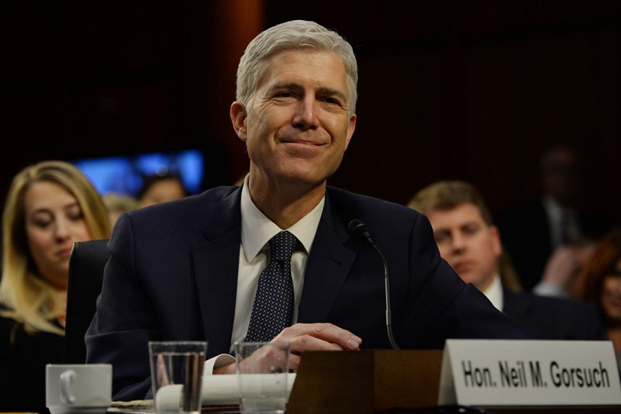 Judge Neil Gorsuch goes through his confirmation hearing by the Senate Judiciary Committee to see if he will be the next U.S. Supreme Court Justice on March 22, 2017 in Washington, D.C. Photo by Christy Bowe/Globe Photos