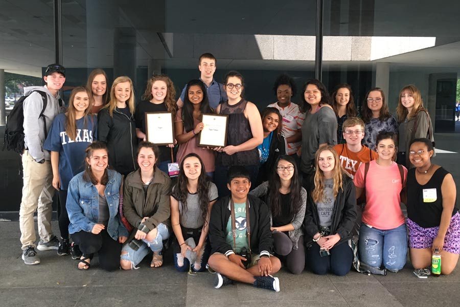 A group of publications students traveled to Austin to participate in the ILPC convention. The staffs took home multiple awards, including Gold Stars in newspaper and yearbook. 
Submitted photo.