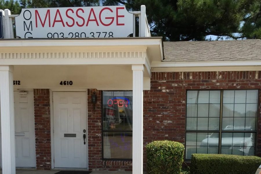 The storefront of the OMG Massage parlor on Summerhill. The parlor was busted for prostitution on April 25.