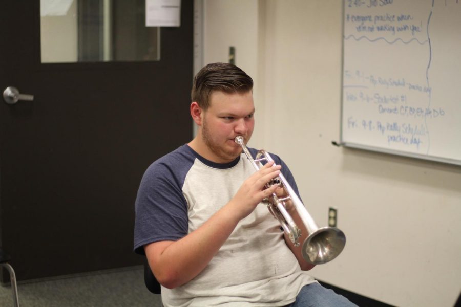 Senior Colin Runnels plans to take the skills he has learned in band to colleges and his future career.