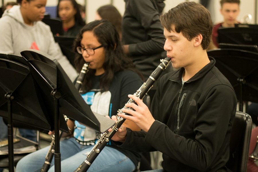 Despite being one of the youngest members in band, freshman David Bell auditions for Wind Ensemble using All-Region music. He ended up placing first, meaning he captured first chair of the section. Auditions were held in December. 