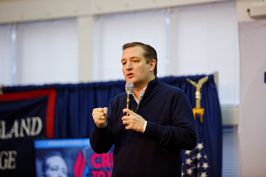 Sen. Ted Cruz speaks at an event during his 2016 presidential campaign. In a historic election on Nov. 6, Cruz narrowly won reelection for his seat over Democratic challenger Rep. Beto ORourke in the most expensive Senate race in American history.