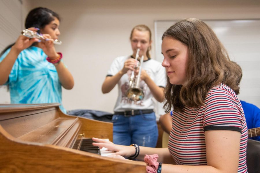 Junior Ruth Heinemann plays the piano.