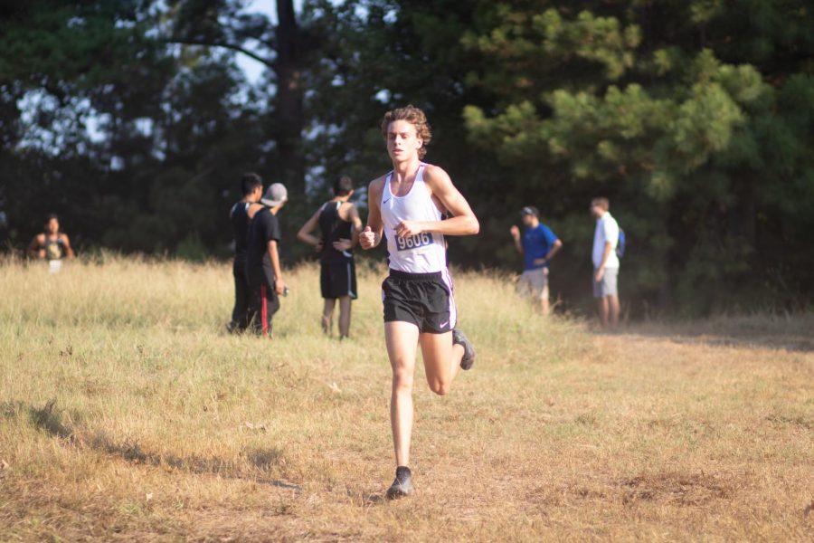 Senior Owen Likins competes in a cross country meet in Lindale, Texas. Likins later qualified for the UIL 5A State Championship.