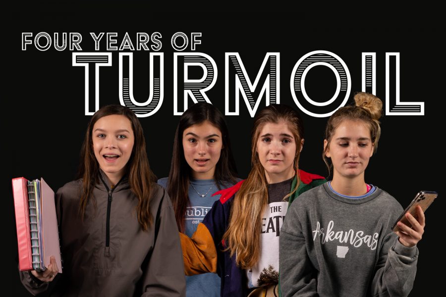 Photo Illustration. Students from each grade level represent their respective era of the high school experience and the emotions that accompany it.