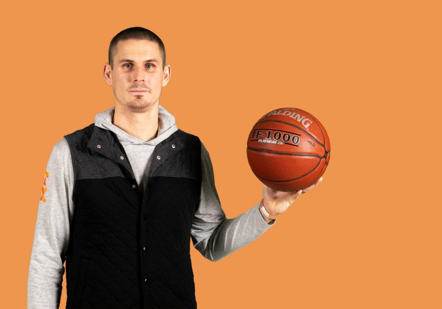 Photo illustration by Caden Rainwater. Experiences in high school and collegiate basketball and a strengthened faith gave Jacob Skinner a new perspective on coaching.