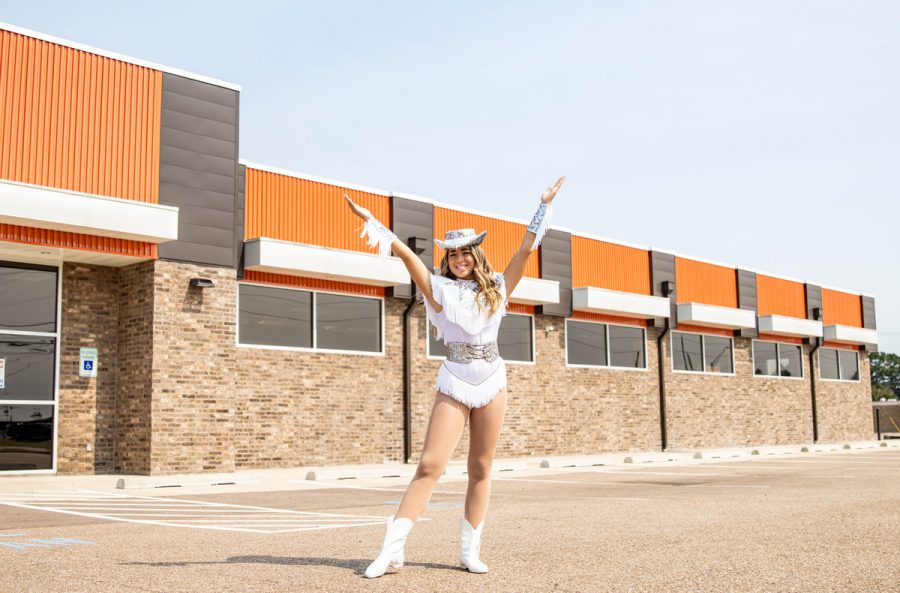 Mary Claire Wright stands outside of the Highsteppers dance studio. Wright was selected to lead as the teams 2020-2021 Captain.