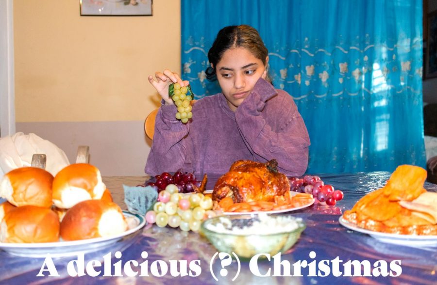 I tried every food available to me at a typical Christmas dinner.