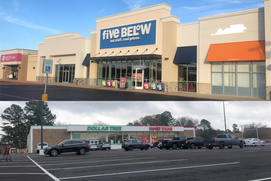 Five+Below+and+Dollar+Tree+reside+at+3327+Mall+Dr.+and+3922+Summerhill+Rd.+respectively.+Both+offer+a+variety+of+goods+for+shoppers+on+a+budget.