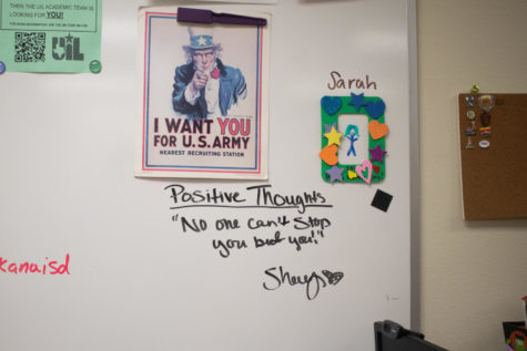 Motivational quotes are appearing on the whiteboards in classrooms all over Texas High. Custodian Shakarian “Shay” Royston has been leaving these messages after school each day in the hopes of making someone elses day brighter.