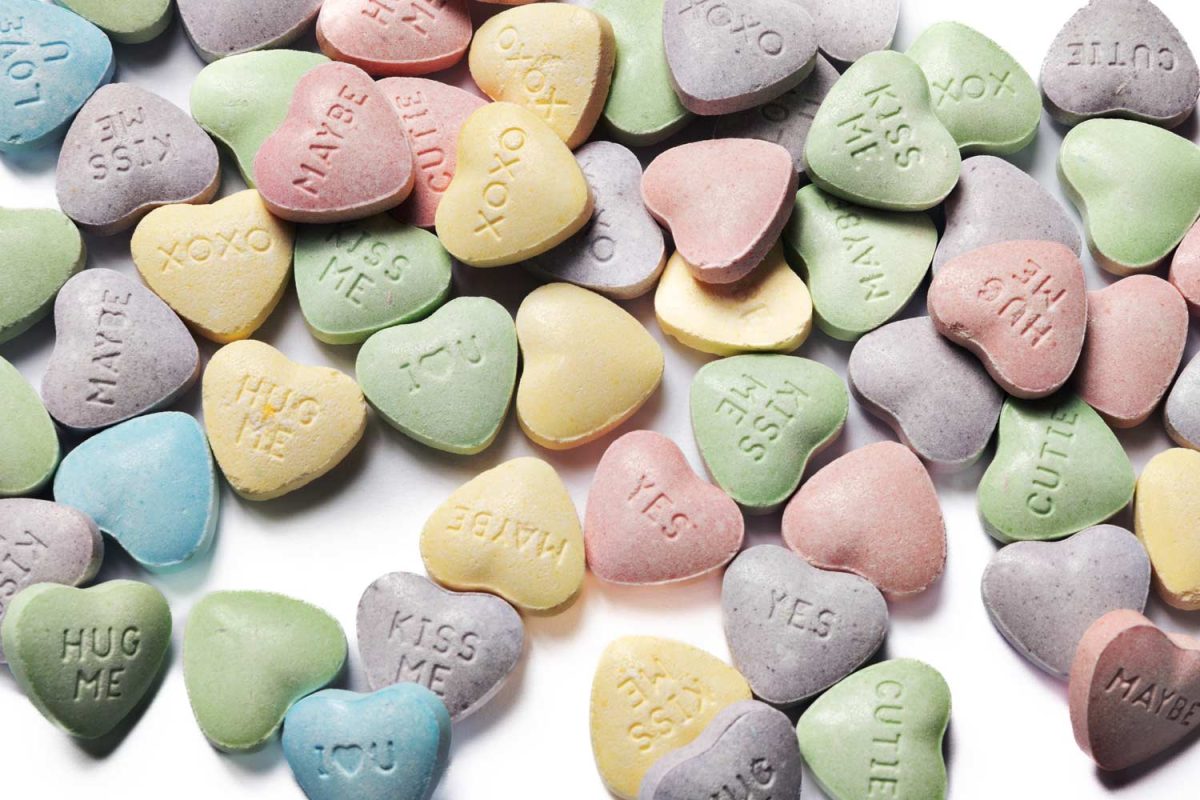 Candy makers produce eight billion conversation hearts for lovers and sweethearts each year. However, some may consider this tradition pointless and a waste.