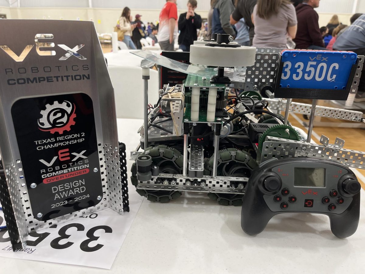Team 3350C won the Design Award at state robotics contest. This award now makes them the first Texas High team to qualify for world championship.