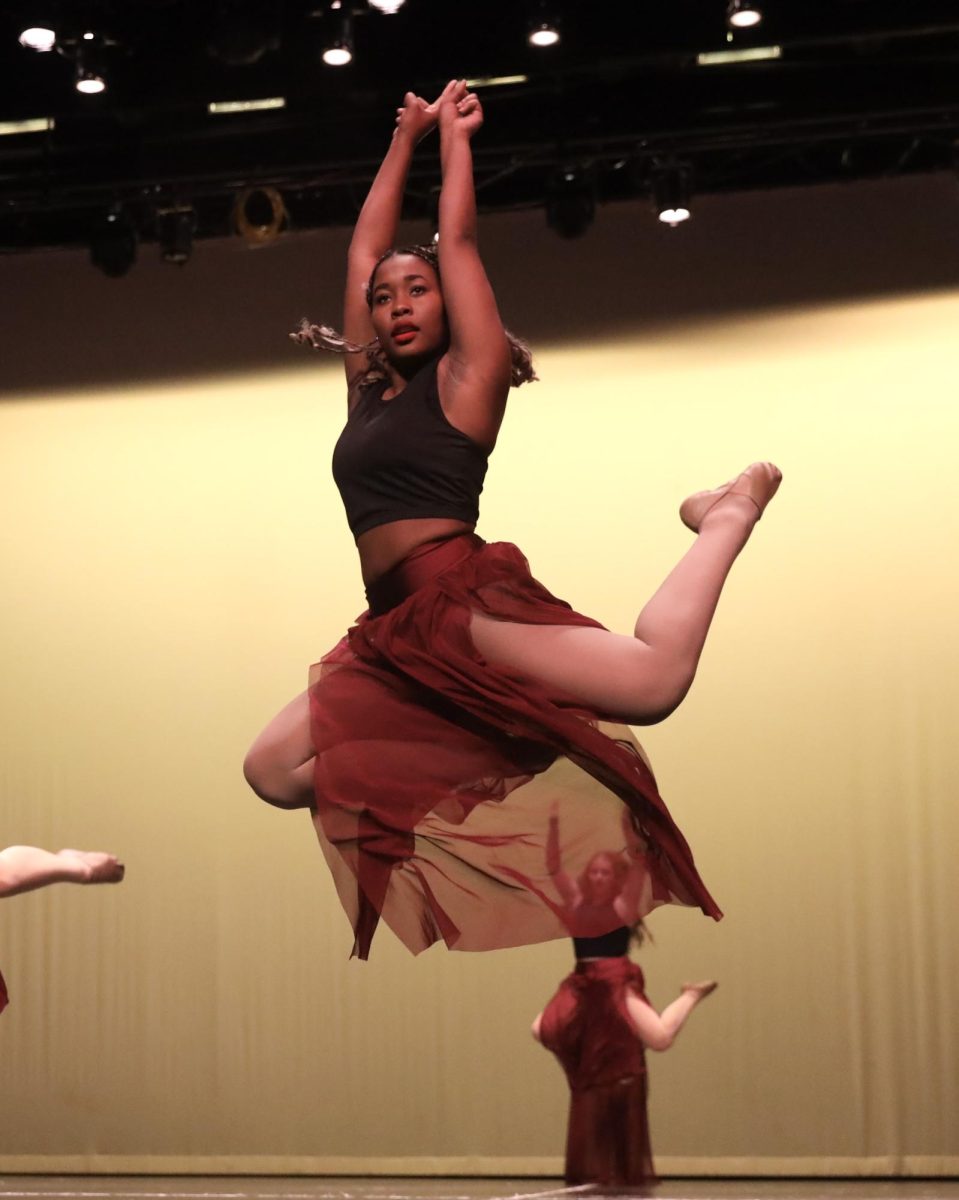 With grace and power, Nyreah Chatman soars across the stage during her squad dance at the 2025 Highstepper Spring Show. Chatman’s empathy, heart, and kindness drives everything she does, making her a fruitful mentor for the whole team. 