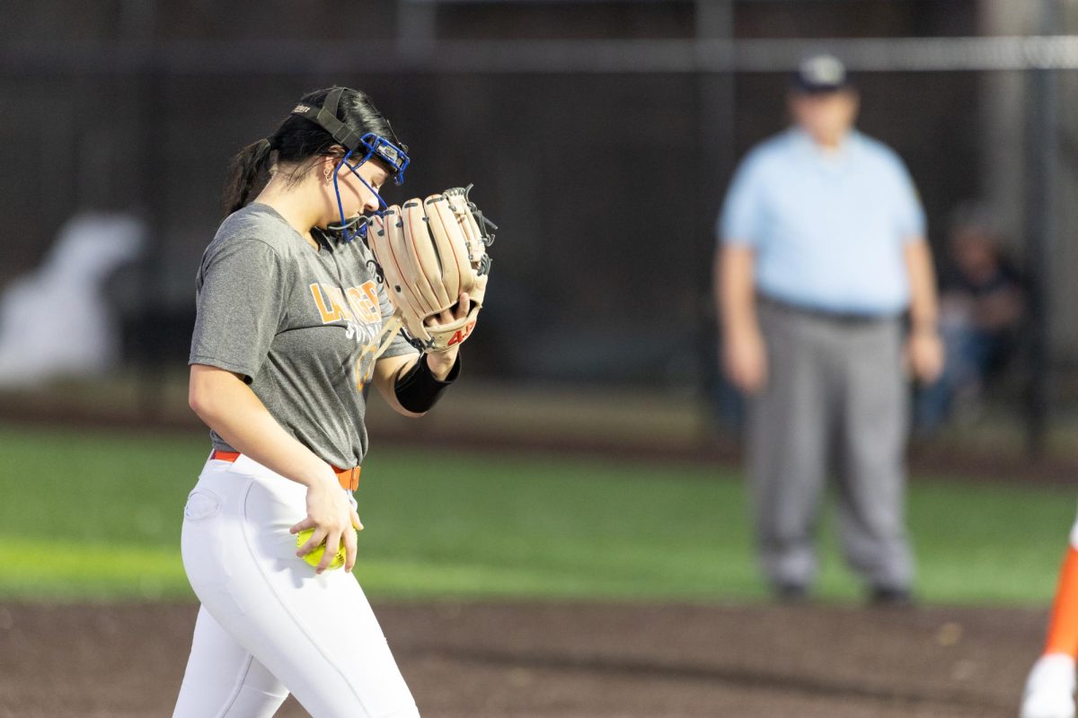 Junior Palin Nichols prepares herself to pitch the ball to an opposing player. The process of building a new softball field began at the start of the 2025-2026 school year and concluded by the time students returned from Christmas break, just in time for softball season. 