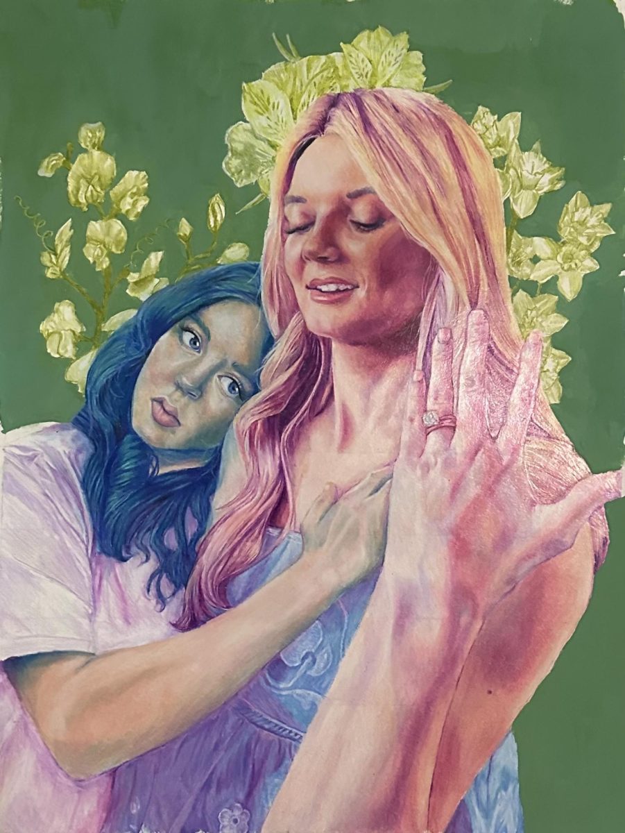 Artist Hollyn Gerrald shares a painting of herself and her sister, representing how their lives have been changed. Students submit their art to be showcased at the yearly VASE Competition.